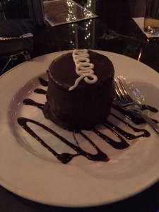 "The B Cup".. basically a chocolate cake filled with chocolate mousse.. it was superb