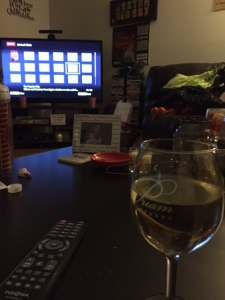 Last night's view of Priam wine and Netflix... perfection 